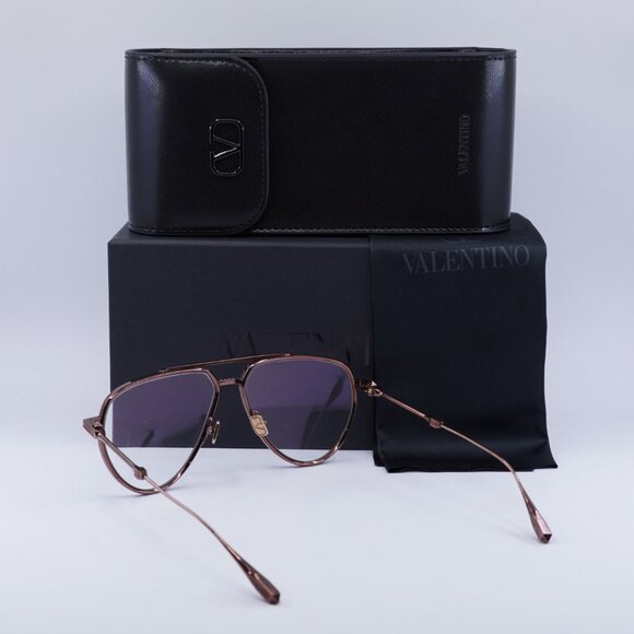 Valentino V-STUD-II VLX-133C Aviator Eyeglasses 59mm - Rose Gold - Picture 5 of 10
